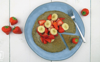 Banaanpannenkoek met aardbeien