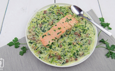 Romige prei met zalm