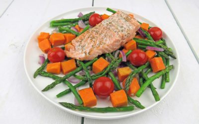 Zalm met groente uit de oven